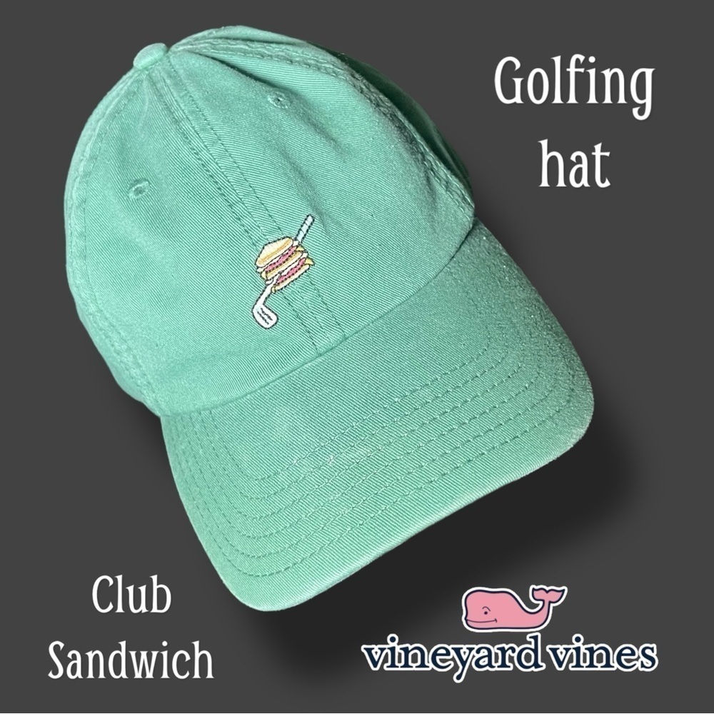 Vineyard Vines Golfing Club Sandwich Ball Cap Seafoam Green